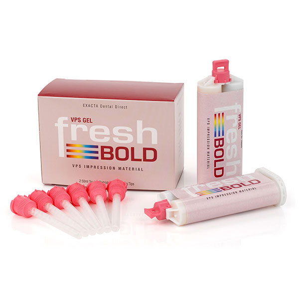Exacta 7497 Fresh Bold VPS Impression Material Light Body Fast Set 2/Pk 50 mL Exacta 7497 Fresh Bold VPS Impression Material Light Body Fast Set 2/Pk 50 mL